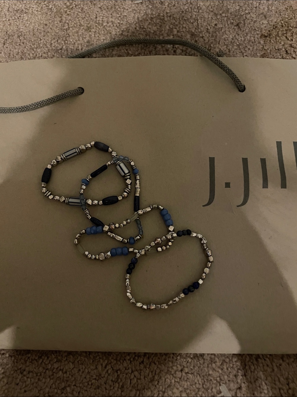 J. Jill Blue and Silver Beaded Bracelet Set